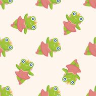 animal frog dancing cartoon seamless pattern