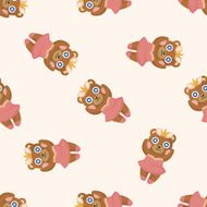 animal bear dancing cartoon seamless pattern