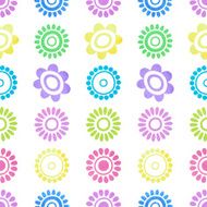 Watercolor textured flowers bright colored seamless background
