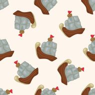 Transportation boat seamless pattern