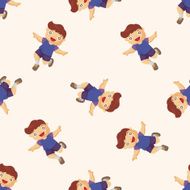 jumping person seamless pattern N4