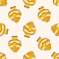 sea animal fish cartoon seamless pattern
