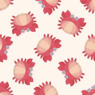 sea animal crab cartoon seamless pattern