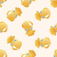 sea animal squid cartoon seamless pattern