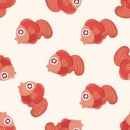 sea animal fish cartoon seamless pattern N2