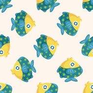 sea animal fish cartoon seamless pattern N3
