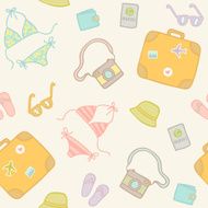 Vector cartoon travel seamless pattern