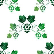 Watercolor style green grape vines seamless