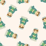 Medieval character cartoon seamless pattern N3