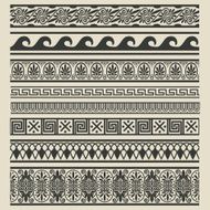 Border decoration set Greek ethnic patterns