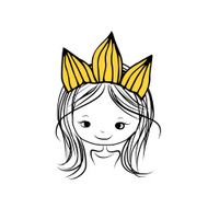 Girls princess with crown on head for your design N8