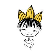 Girls princess with crown on head for your design N9