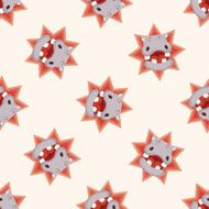 animal hippo cartoon seamless pattern