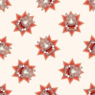 animal hippo cartoon seamless pattern N2