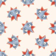animal ephant cartoon seamless pattern N2