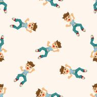jumping person seamless pattern N9