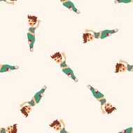 jumping person seamless pattern N16