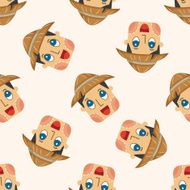 people theme farmer seamless pattern