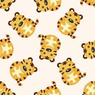 animal tiger cartoon seamless pattern N3
