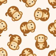 Animal monkey cartoon seamless pattern N2