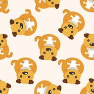 animal dog cartoon seamless pattern N2