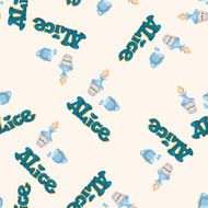 alice in wonderland seamless pattern N8