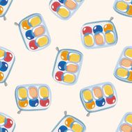 Travel equipment toiletries bag seamless pattern