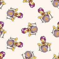 band member drummer seamless pattern