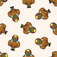 Wrestler seamless pattern