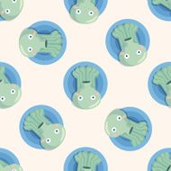 sea animal squid cartoon seamless pattern N2