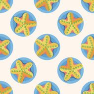 sea animal starfish cartoon seamless pattern N2