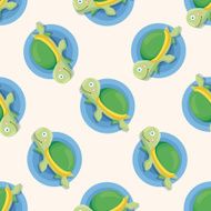 sea animal turtle cartoon seamless pattern N2