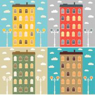 Cartoon houses set