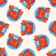 sea animal crab cartoon seamless pattern N2