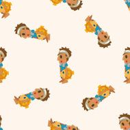 fisherman cartoon seamless pattern
