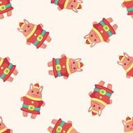 animal rabbit cartoon christmas style seamless pattern
