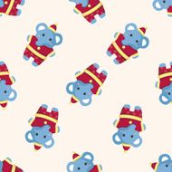 animal ephant cartoon christmas style seamless pattern