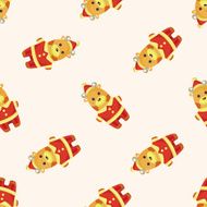 animal giraffe cartoon christmas style seamless pattern