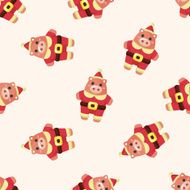 animal pig cartoon christmas style seamless pattern