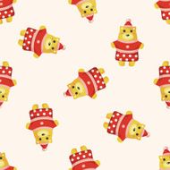 animal bear cartoon christmas style seamless pattern