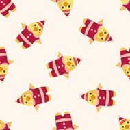 animal chicken cartoon christmas style seamless pattern