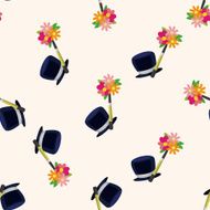 magician hat seamless pattern
