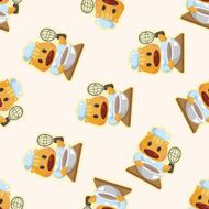 animal cat chef cartoon seamless pattern