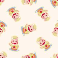 animal rabbit chef cartoon seamless pattern