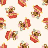 animal mouse chef cartoon seamless pattern
