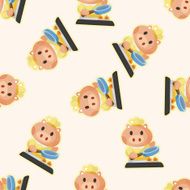 animal pig chef cartoon seamless pattern
