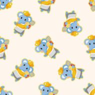 animal ephant chef cartoon seamless pattern
