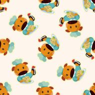 animal dog chef cartoon seamless pattern