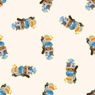 animal cow chef cartoon seamless pattern