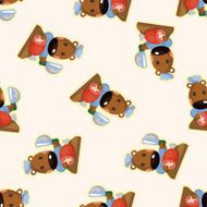 animal horse chef cartoon seamless pattern